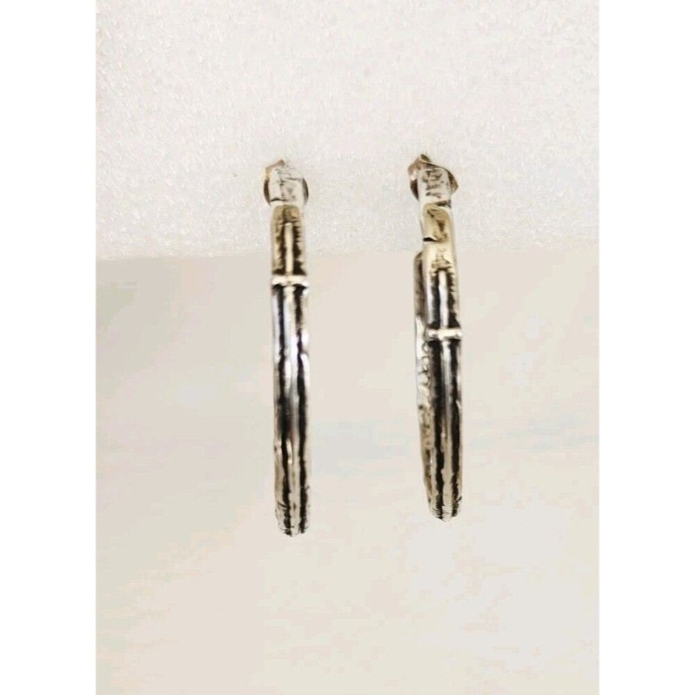 VISIBLE FAITH JEWELRY HE LIVES Cross Hoops Faith Artisan Earring Sterling Silver